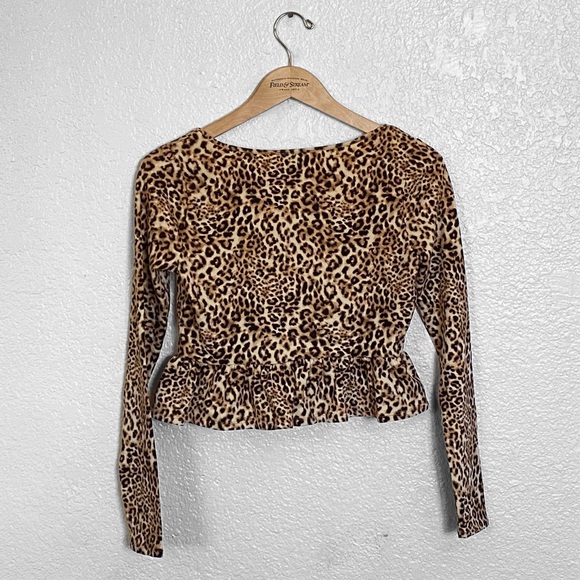 Leopard Print Ruffle-Trim Top - Picture 6 of 6
